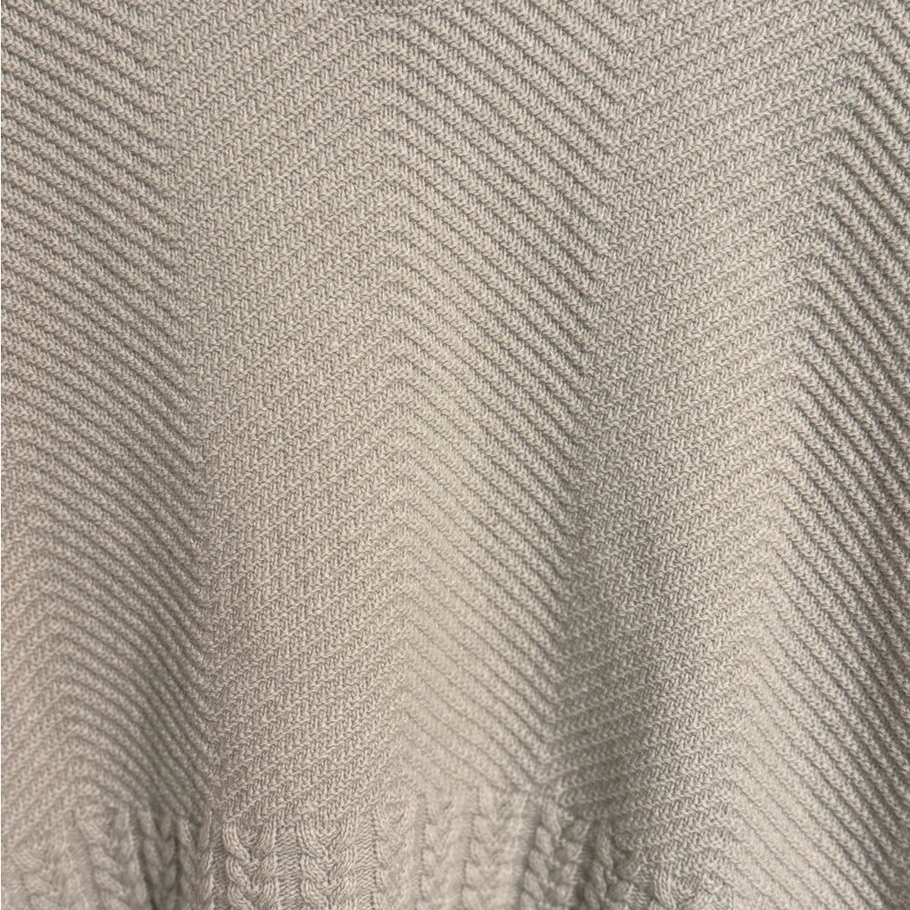 Armani Exchange AX Wool Blend Mock Neck Poncho Sweater Women’s M Beige Knit - Picture 4 of 5